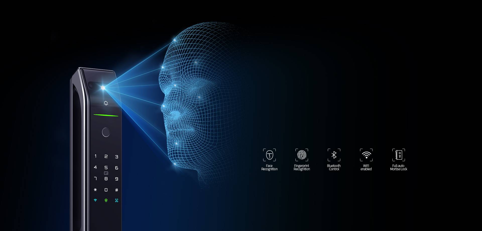 A7x Face Recognition Automatic Tuya App Enabled Smart Lock